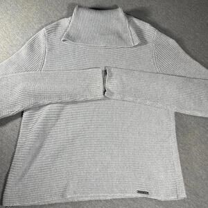 Michael Kors Womans Medium Gray Turtleneck Sweater With Michael Kors Embelem